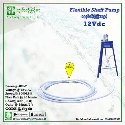 Flexible Shaft Pump ARRMAN 400W 12Vdc 30m 1"