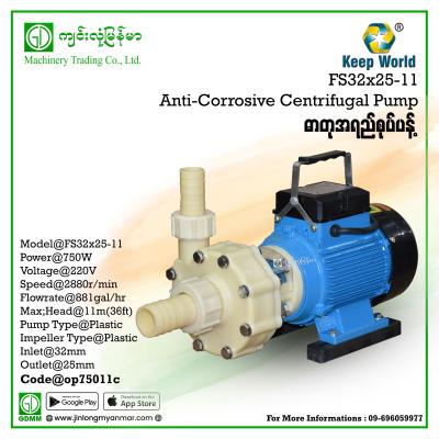 Anti-Corrosive Centrifugal Pump Keep World FS32×25-11 750W (220V)